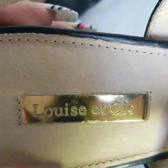 Louie et Cie 10M sling back open toe leather heels - Picture 5 of 7